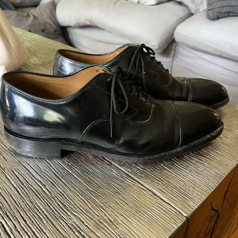 J. Murphy Novick Black Cap Toe Lace Up Shoe sz 11
